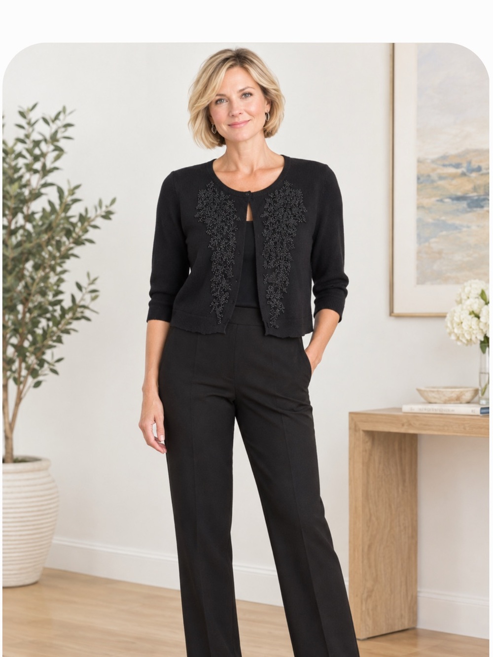 Black Embellished Women’s Cardigan Sweater.NWOT
